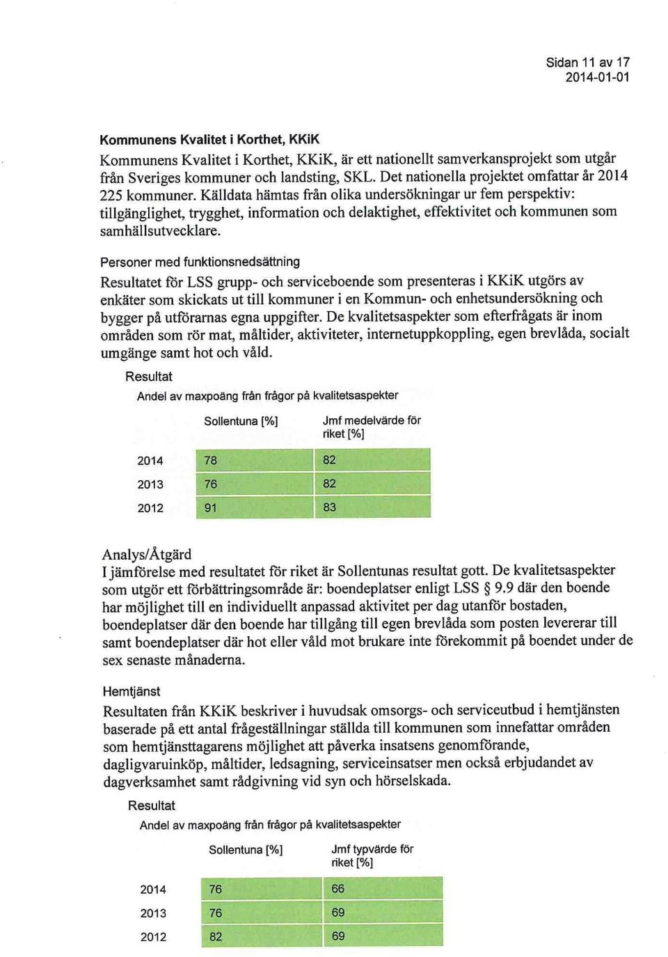 Källdata hämtas från olika undersökningar ur fem perspektiv: tillgänglighet, trygghet, information och delaktighet, effektivitet och kommunen som sam häl 1 sutvecklare.