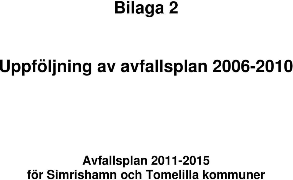 Avfallsplan 2011-2015 för