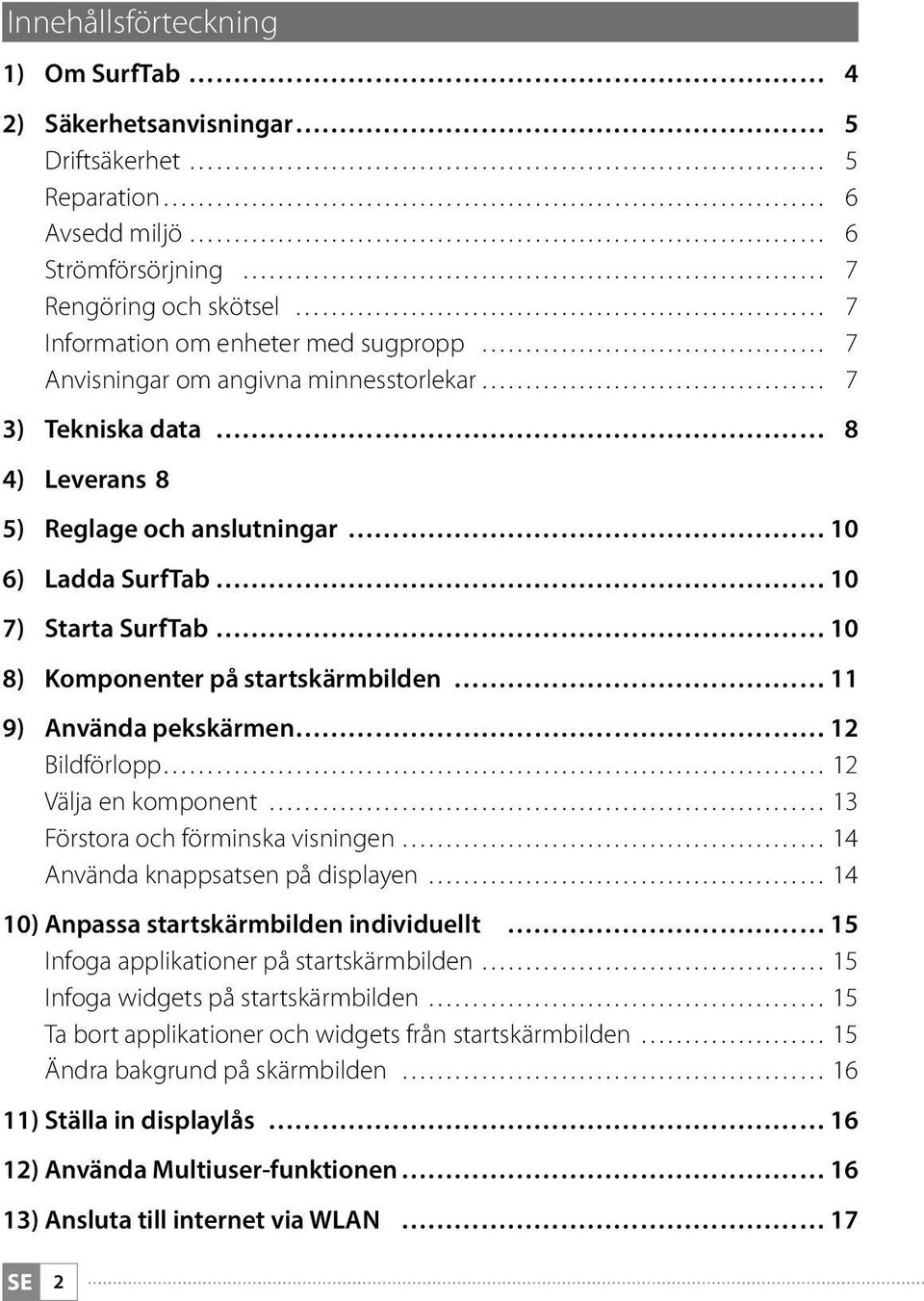 Bildförlopp 12 Välja en komponent 13 Förstora och förminska visningen 14 Använda knappsatsen på displayen 14 10) Anpassa startskärmbilden individuellt 15 Infoga applikationer på startskärmbilden 15