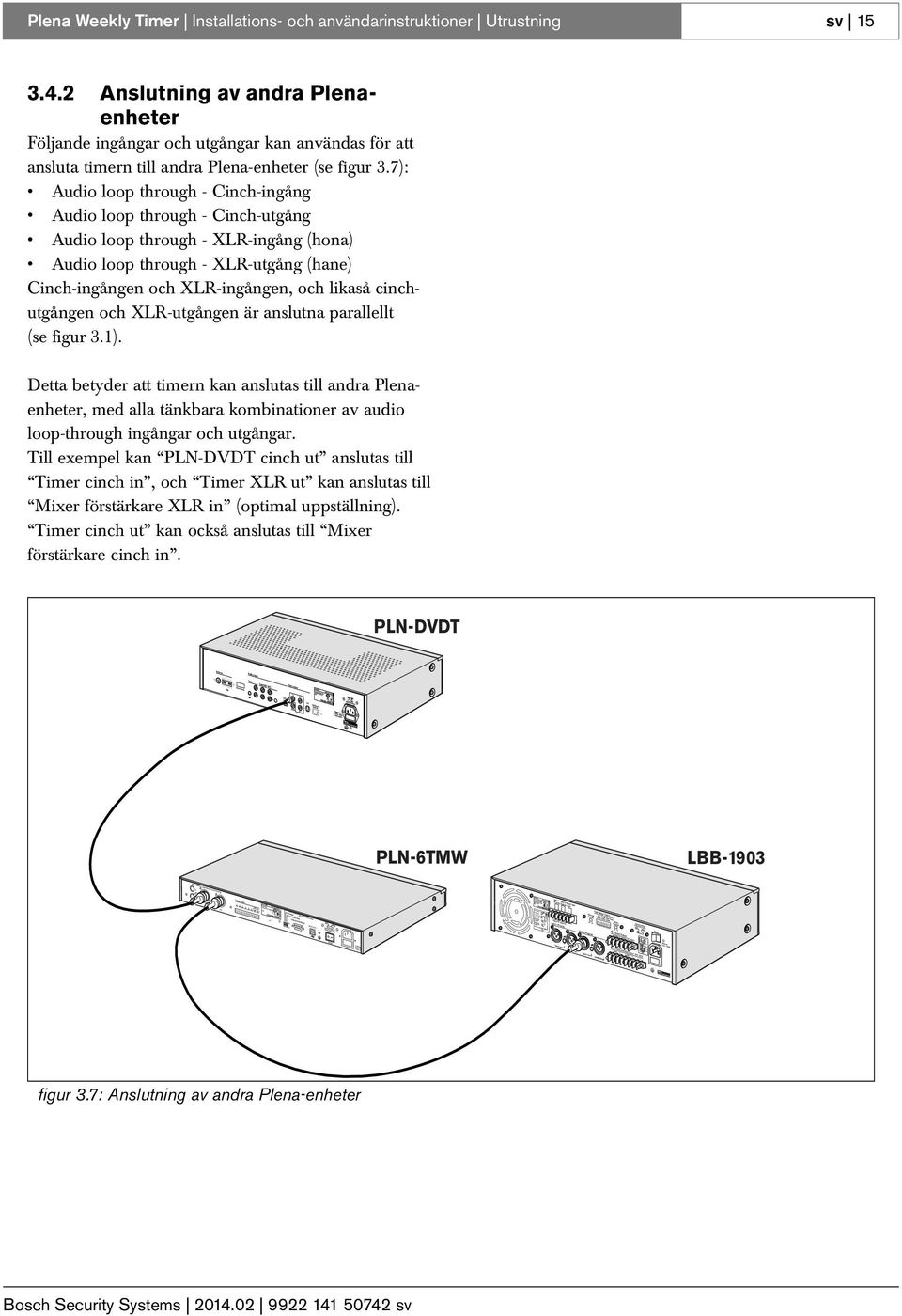 7): Audio loop through - Cinch-ingång Audio loop through - Cinch-utgång Audio loop through - XLR-ingång (hona) Audio loop through - XLR-utgång (hane) Cinch-ingången och XLR-ingången, och likaså