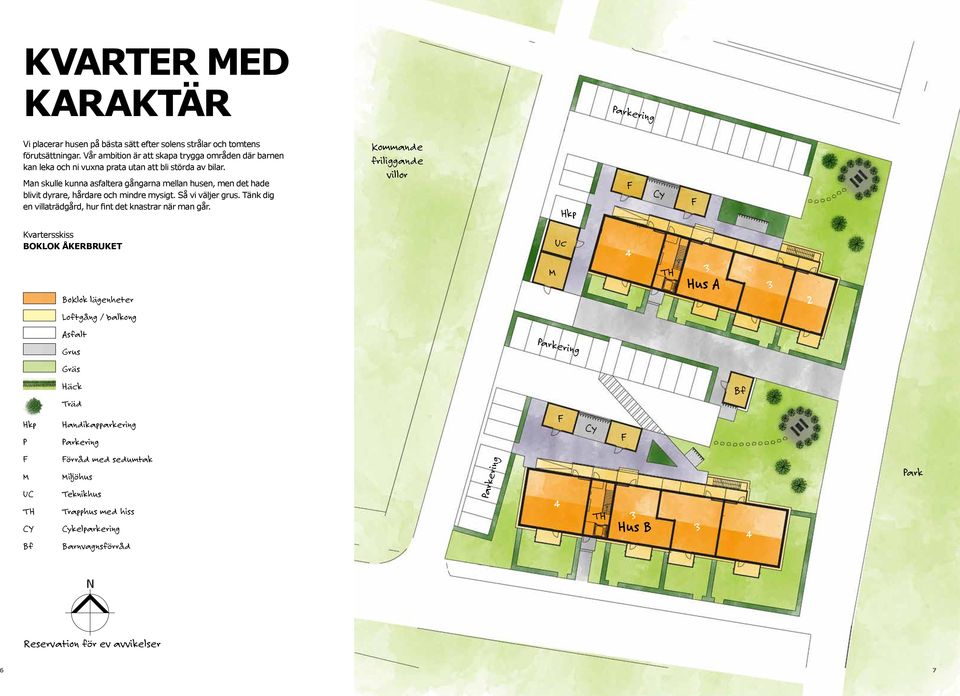 Man skulle kunna asfaltera gångarna mellan husen, men det hade blivit dyrare, hårdare och mindre mysigt. Så vi väljer grus. Tänk dig en villaträdgård, hur fint det knastrar när man går.