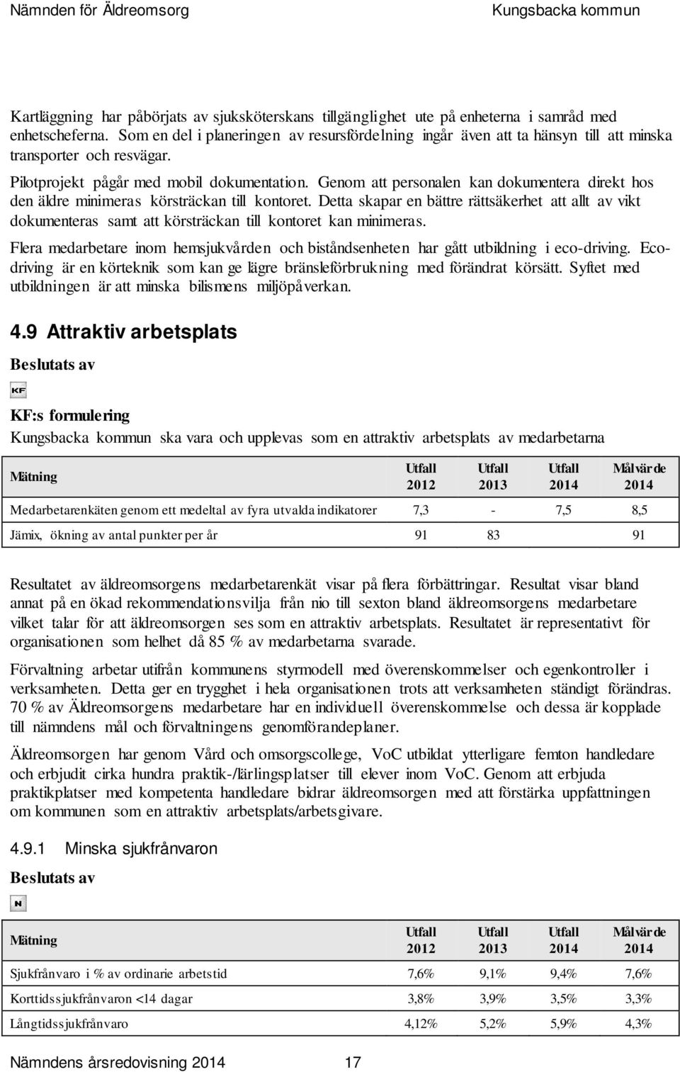 Genom att personalen kan dokumentera direkt hos den äldre minimeras körsträckan till kontoret.