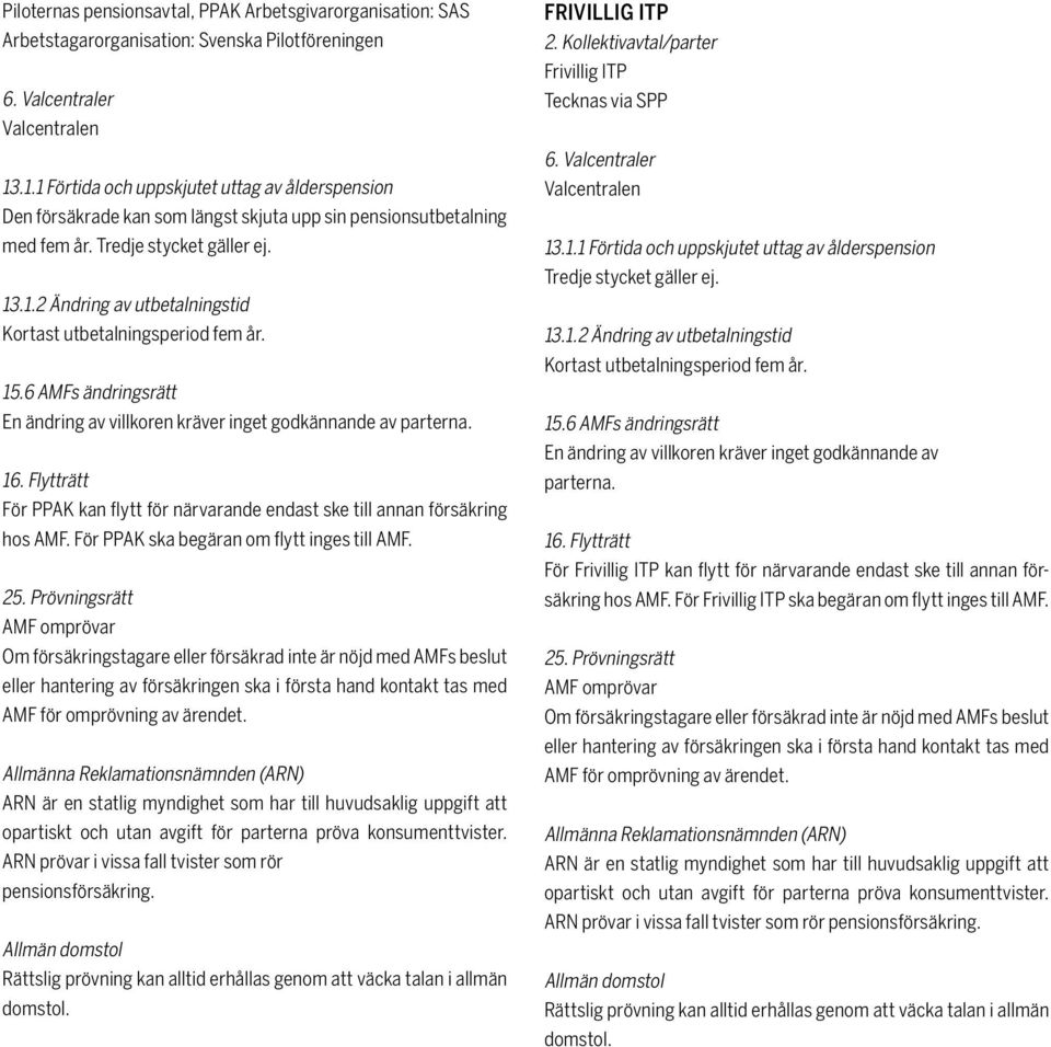Flytträtt För PPAK kan flytt för närvarande endast ske till annan försäkring hos AMF. För PPAK ska begäran om flytt inges till AMF.