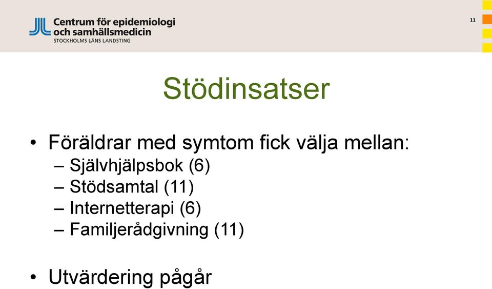 Stödsamtal (11) Internetterapi (6)