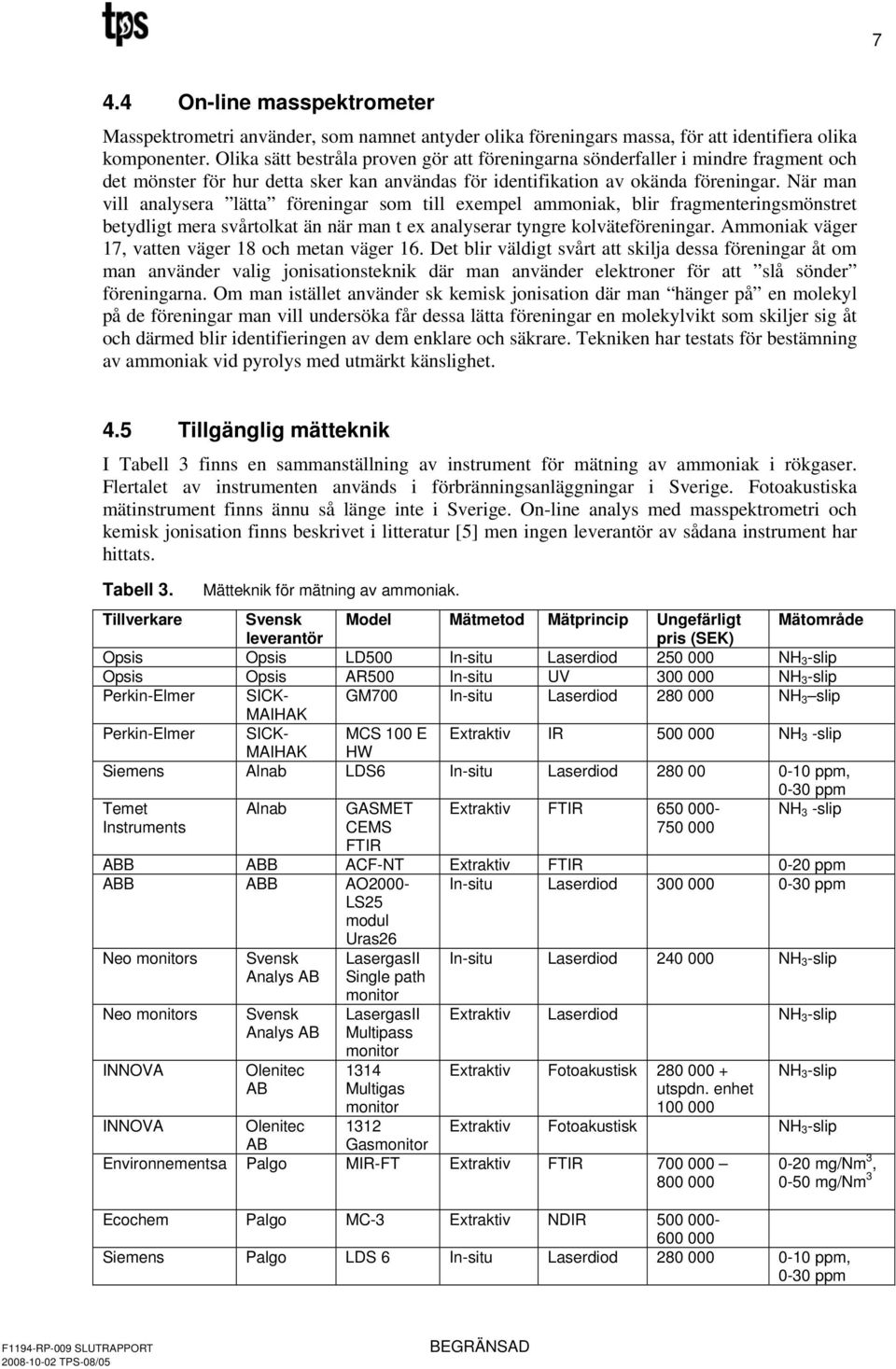 När man vill analysera lätta föreningar som till exempel ammoniak, blir fragmenteringsmönstret betydligt mera svårtolkat än när man t ex analyserar tyngre kolväteföreningar.