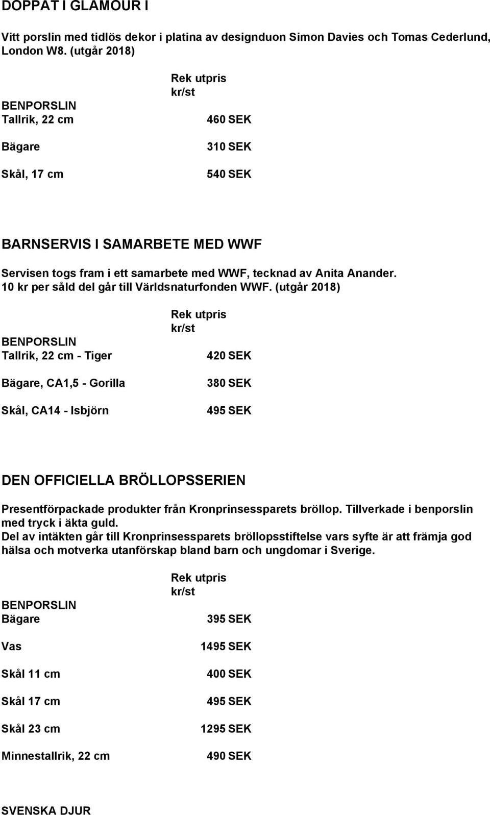 10 kr per såld del går till Världsnaturfonden WWF.