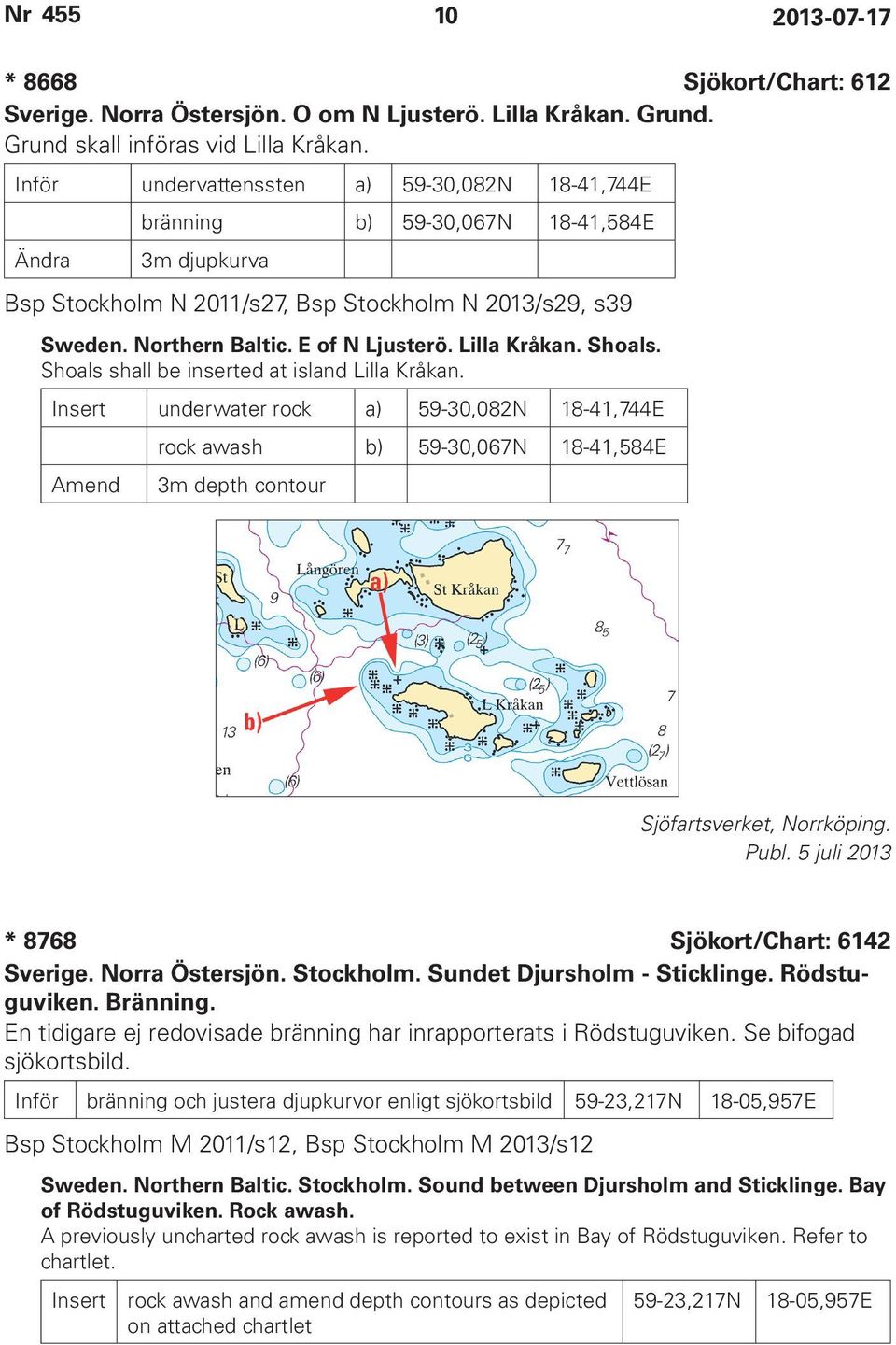 Lilla Kråkan. Shoals. Shoals shall be inserted at island Lilla Kråkan.