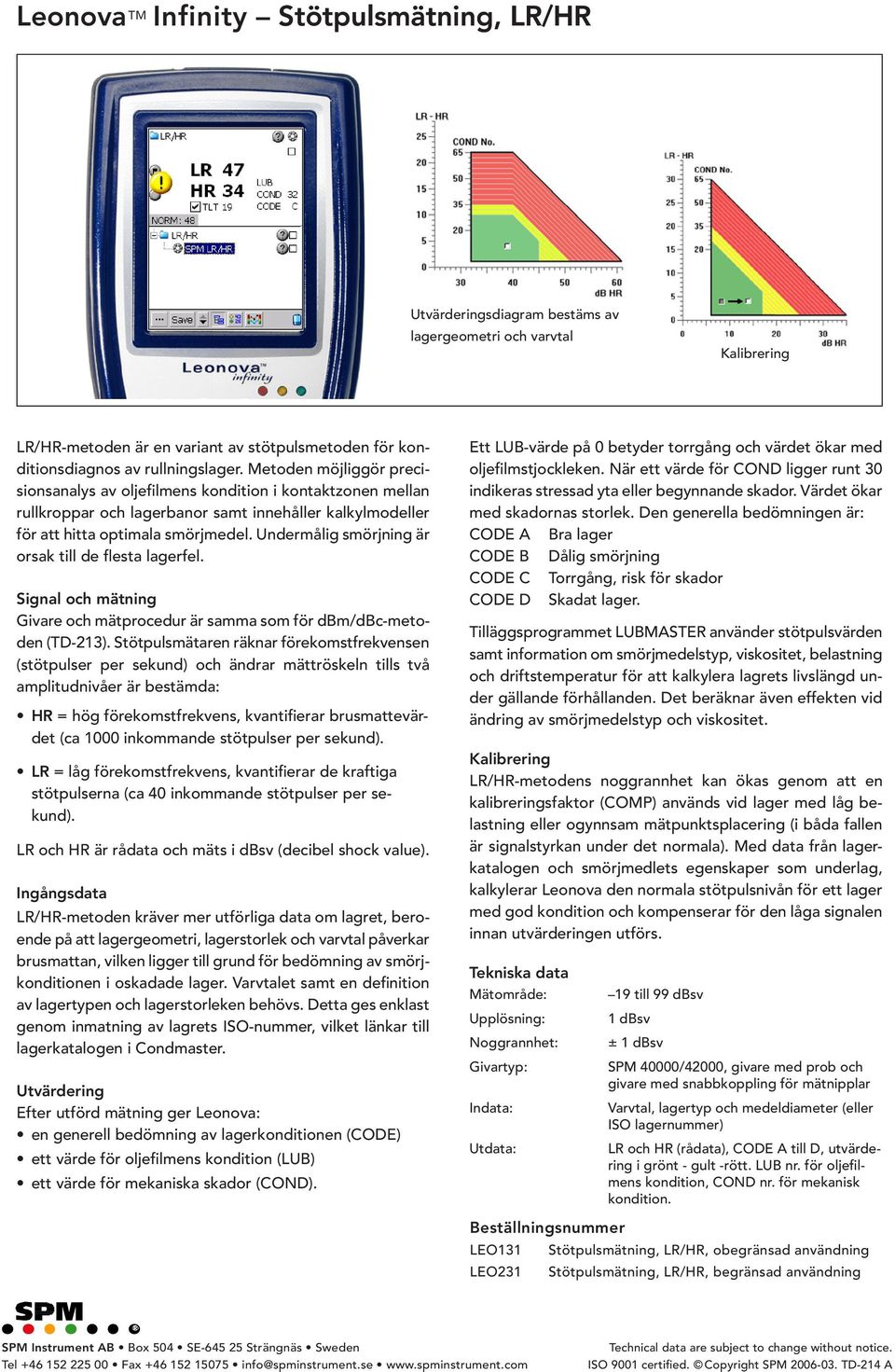 Undermålig smörjning är orsak till de flesta lagerfel. Signal och mätning Givare och mätprocedur är samma som för dbm/dbc-metoden (TD-213).