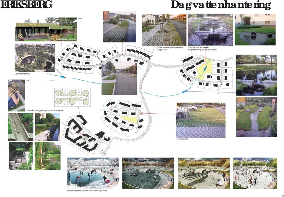 av vattnet erhålls Dagvattendamm Lek Estetisk lösning på