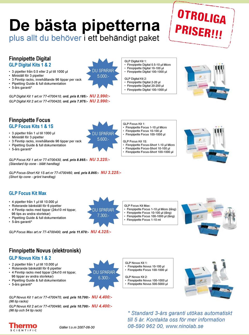 000:- GLP Digital Kit 1: Finnpipette Digital 0.