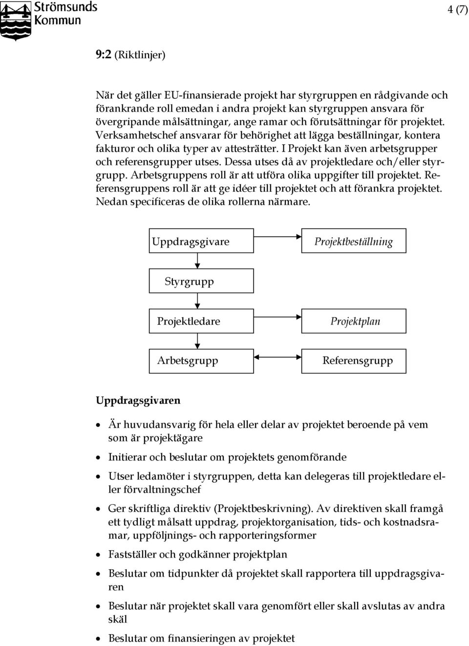 I Projekt kan även arbetsgrupper och referensgrupper utses. Dessa utses då av projektledare och/eller styrgrupp. Arbetsgruppens roll är att utföra olika uppgifter till projektet.