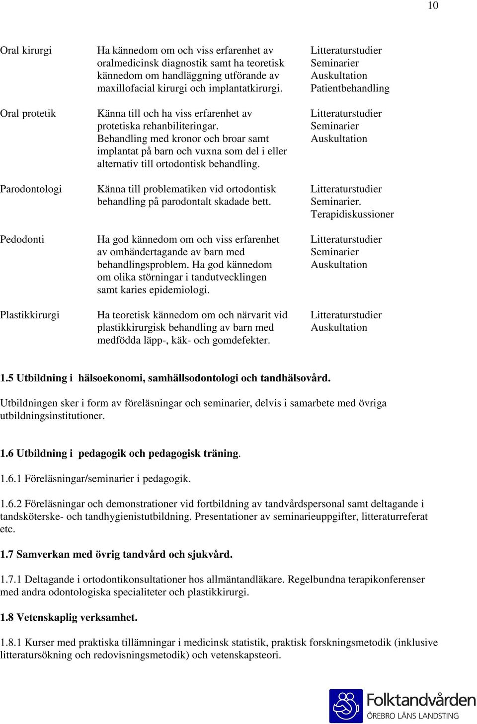 Seminarier Behandling med kronor och broar samt Auskultation implantat på barn och vuxna som del i eller alternativ till ortodontisk behandling.