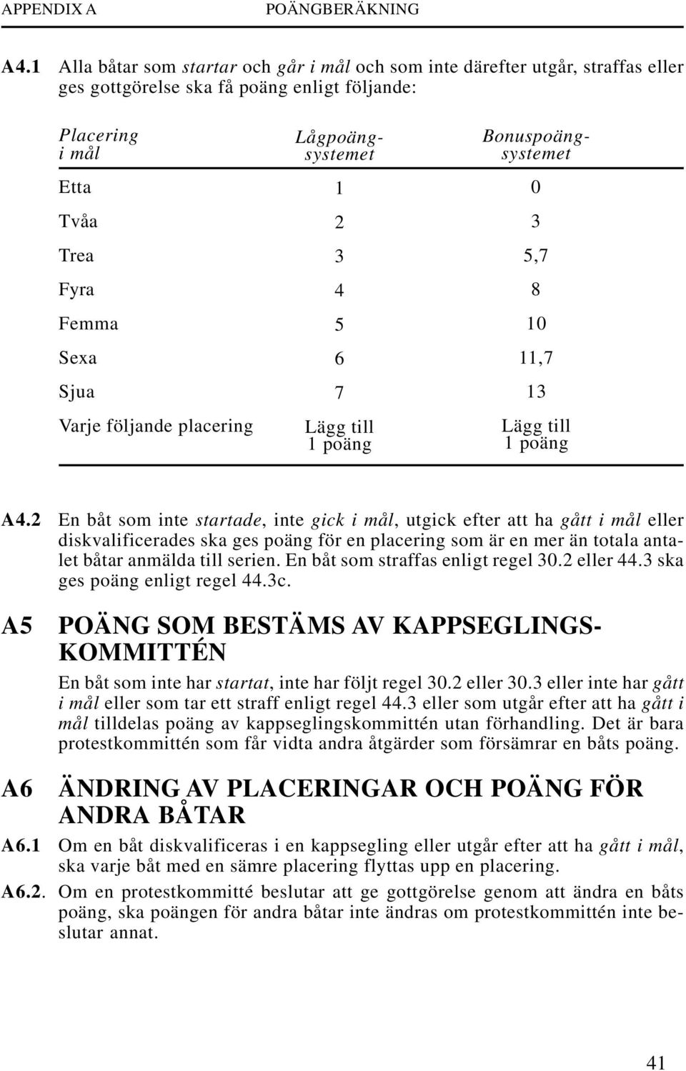 placering 1 2 3 4 5 6 7 Lägg till 1 poäng Lågpoängsystemet Bonuspoängsystemet 0 3 5,7 8 10 11,7 13 Lägg till 1 poäng A4.