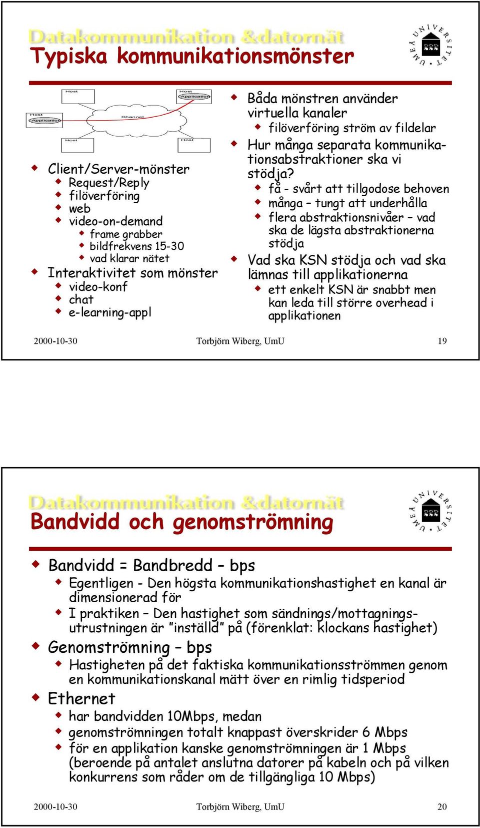 få - svårt att tillgodose behoven många tungt att underhålla flera abstraktionsnivåer vad ska de lägsta abstraktionerna stödja Vad ska KSN stödja och vad ska lämnas till applikationerna ett enkelt