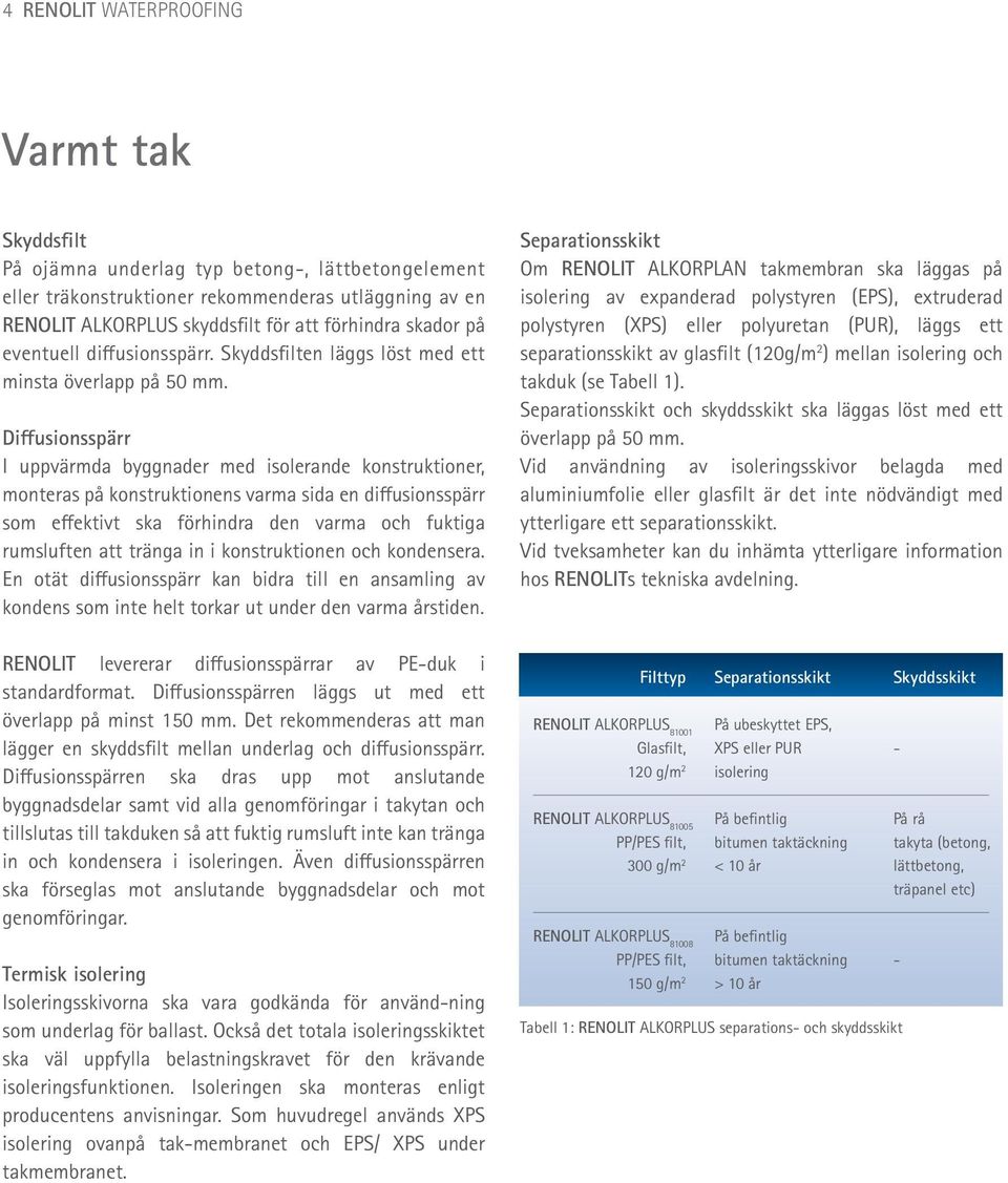 Diffusionsspärr I uppvärmda byggnader med isolerande konstruktioner, monteras på konstruktionens varma sida en diffusionsspärr som effektivt ska förhindra den varma och fuktiga rumsluften att tränga