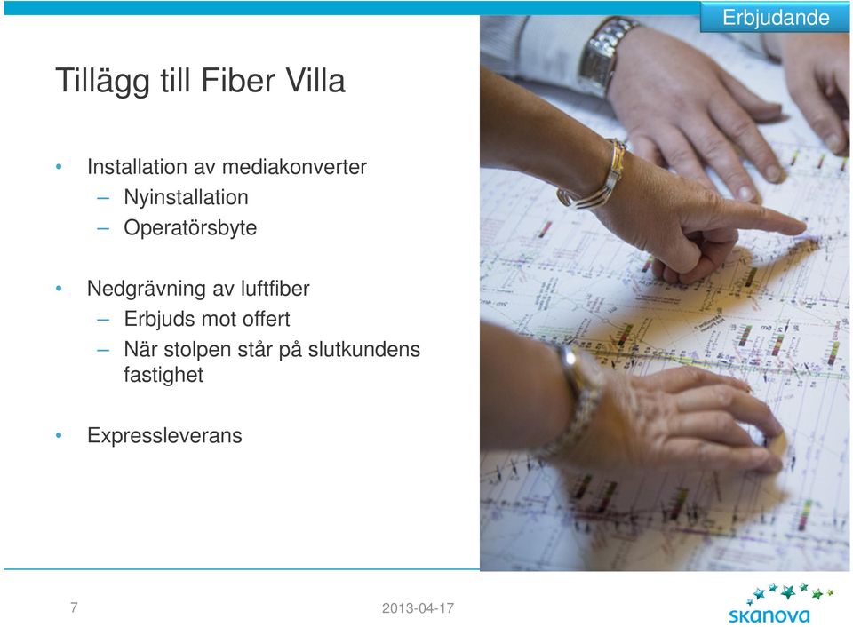 Nedgrävning av luftfiber Erbjuds mot offert När