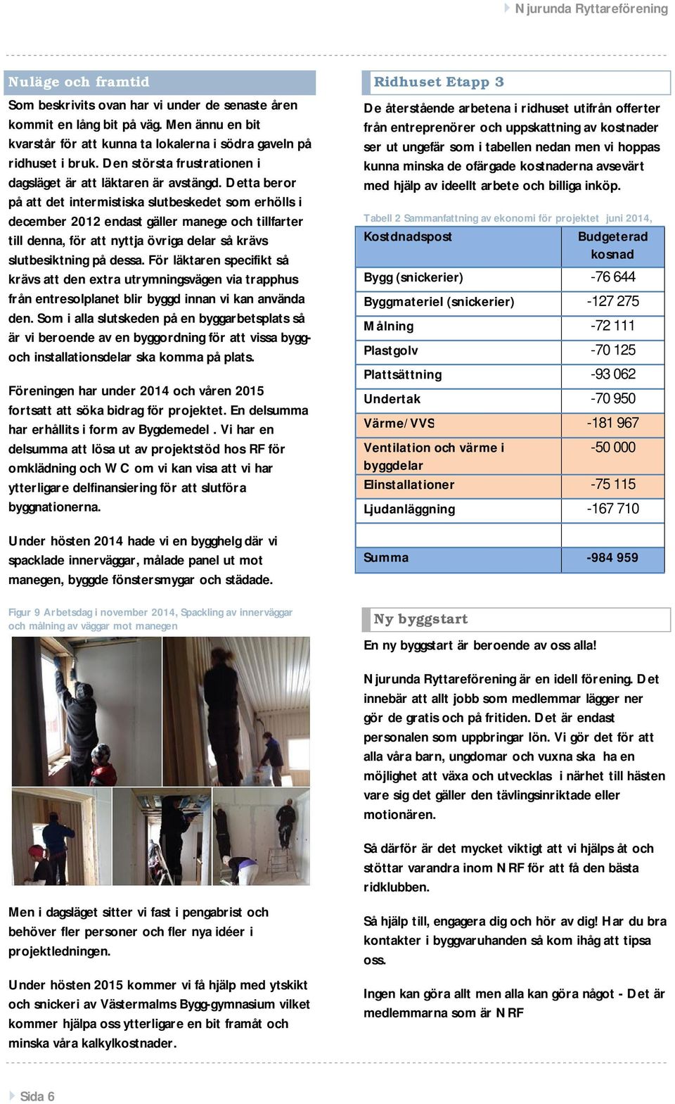 Detta beror på att det intermistiska slutbeskedet som erhölls i december 2012 endast gäller manege och tillfarter till denna, för att nyttja övriga delar så krävs slutbesiktning på dessa.