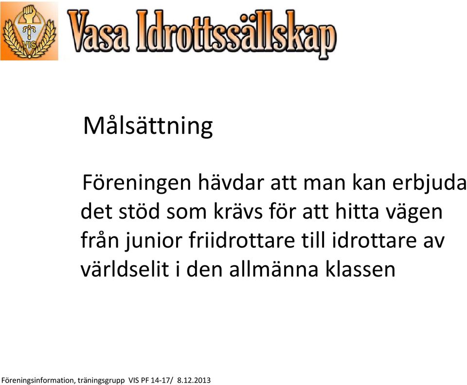 vägen från junior friidrottare till