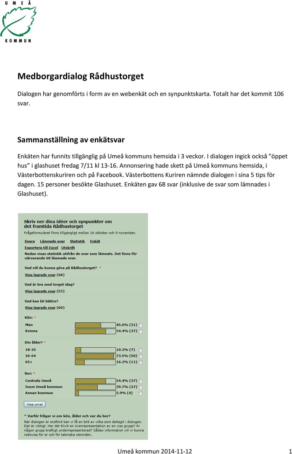 I dialogen ingick också öppet hus i glashuset fredag 7/11 kl 13-16.