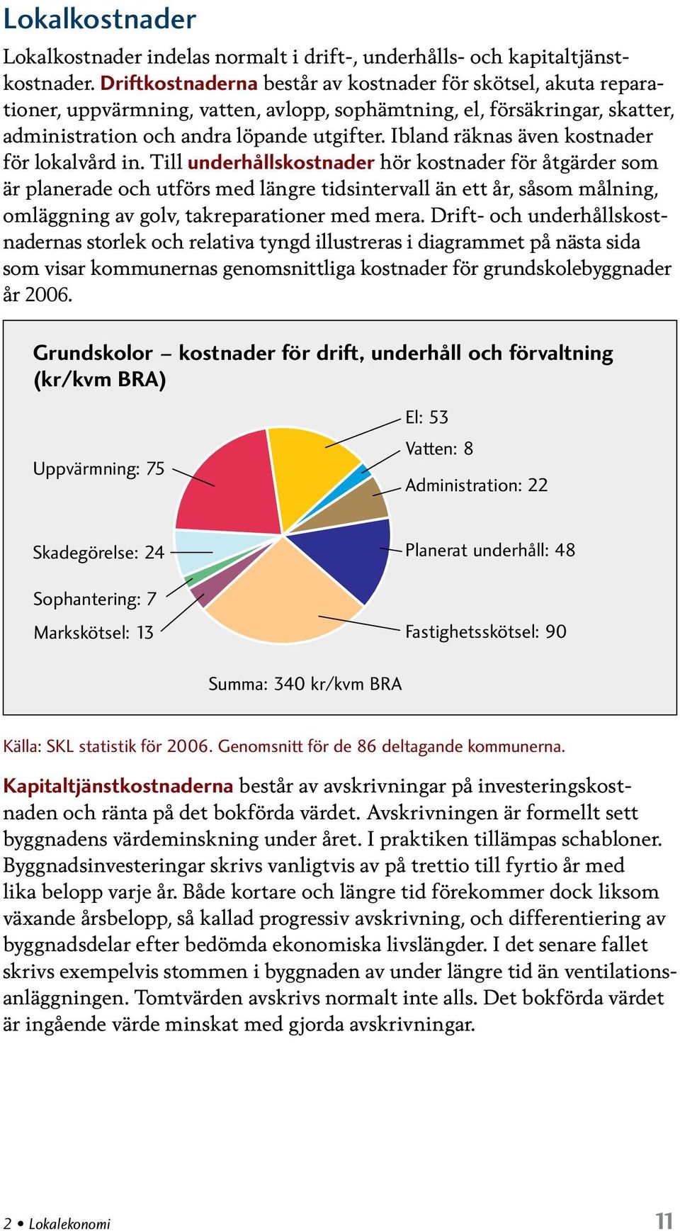 Ibland räknas även kostnader för lokalvård in.