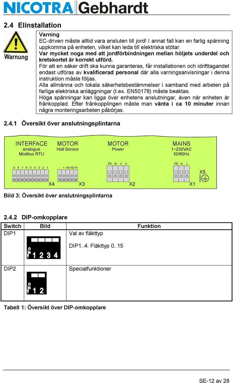 För att en säker drift ska kunna garanteras, får installationen och idrifttagandet endast utföras av kvalificerad personal där alla varningsanvisningar i denna instruktion måste följas.