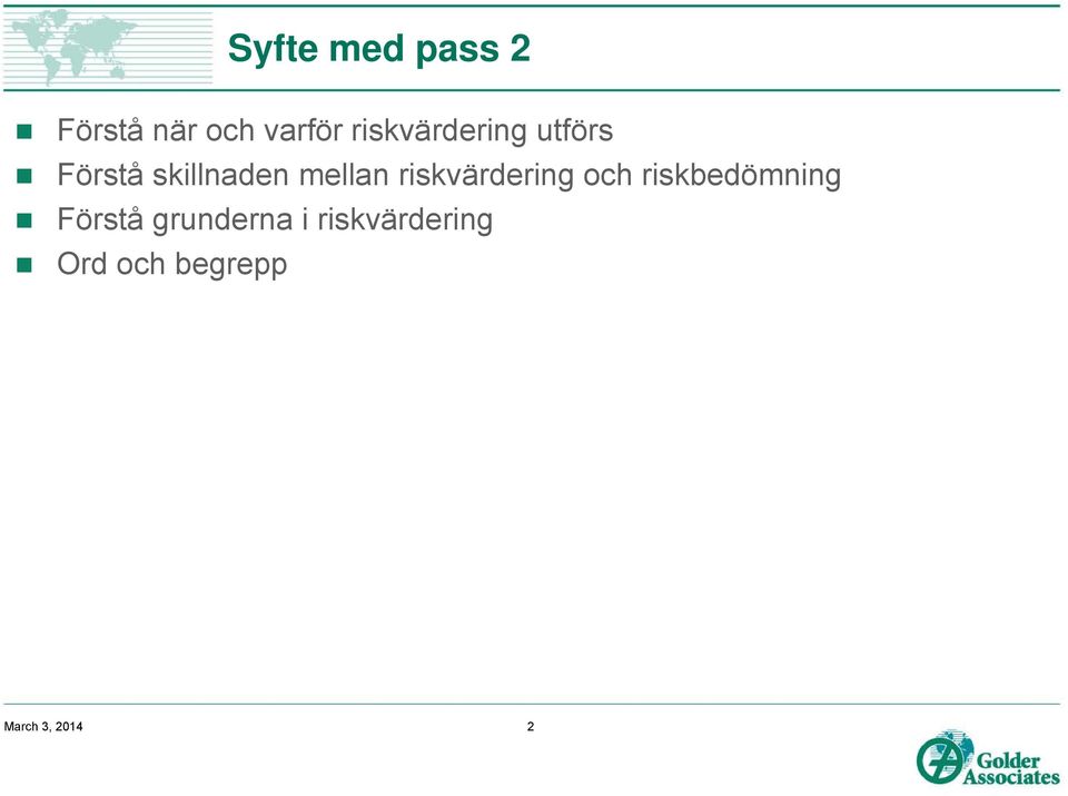 riskvärdering och riskbedömning Förstå