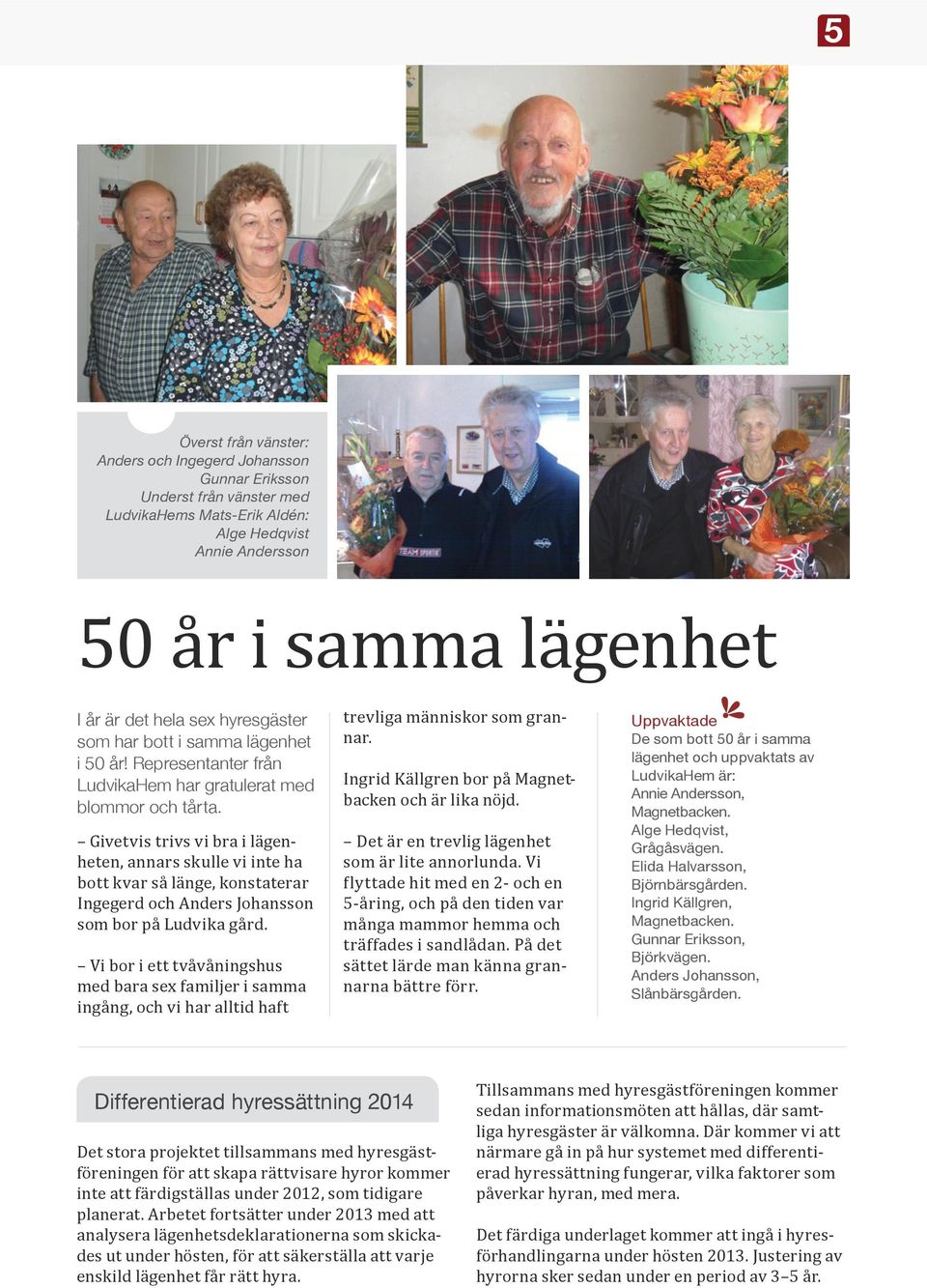 Givetvis trivs vi bra i lägenheten, annars skulle vi inte ha bott kvar så länge, konstaterar Ingegerd och Anders Johansson som bor på Ludvika gård.