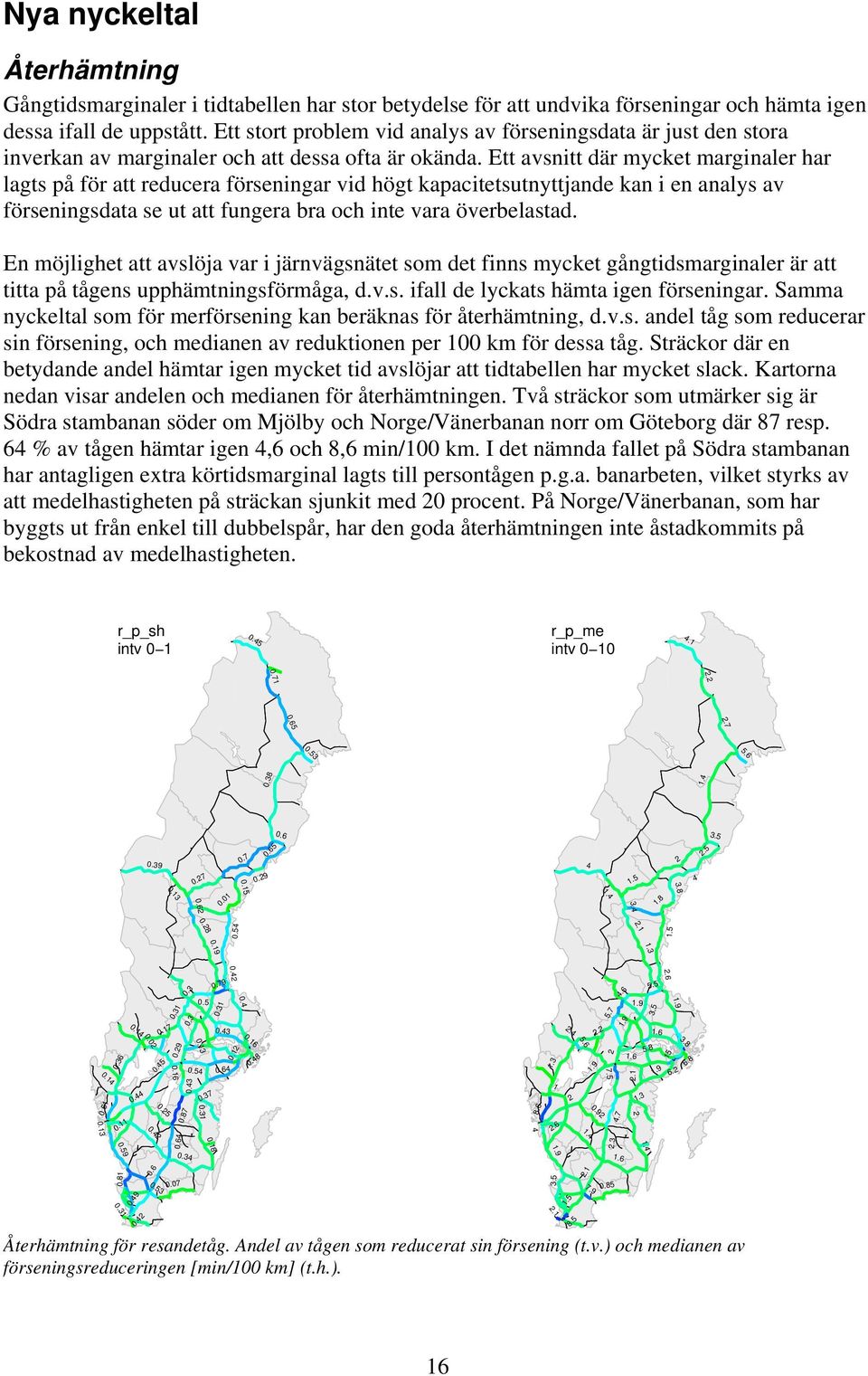 Ett avsnitt där mycket marginaler har lagts på för att reducera förseningar vid högt kapacitetsutnyttjande kan i en analys av förseningsdata se ut att fungera bra och inte vara överbelastad.