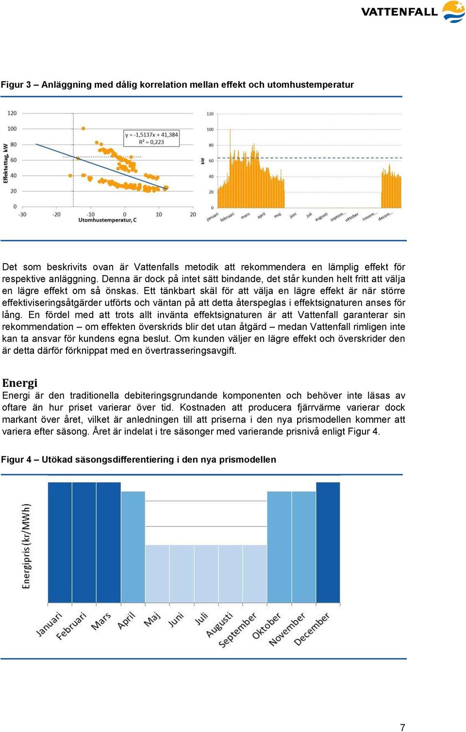 Ett tänkbart skäl för att välja en lägre effekt är när större effektiviseringsåtgärder utförts och väntan på att detta återspeglas i effektsignaturen anses för lång.