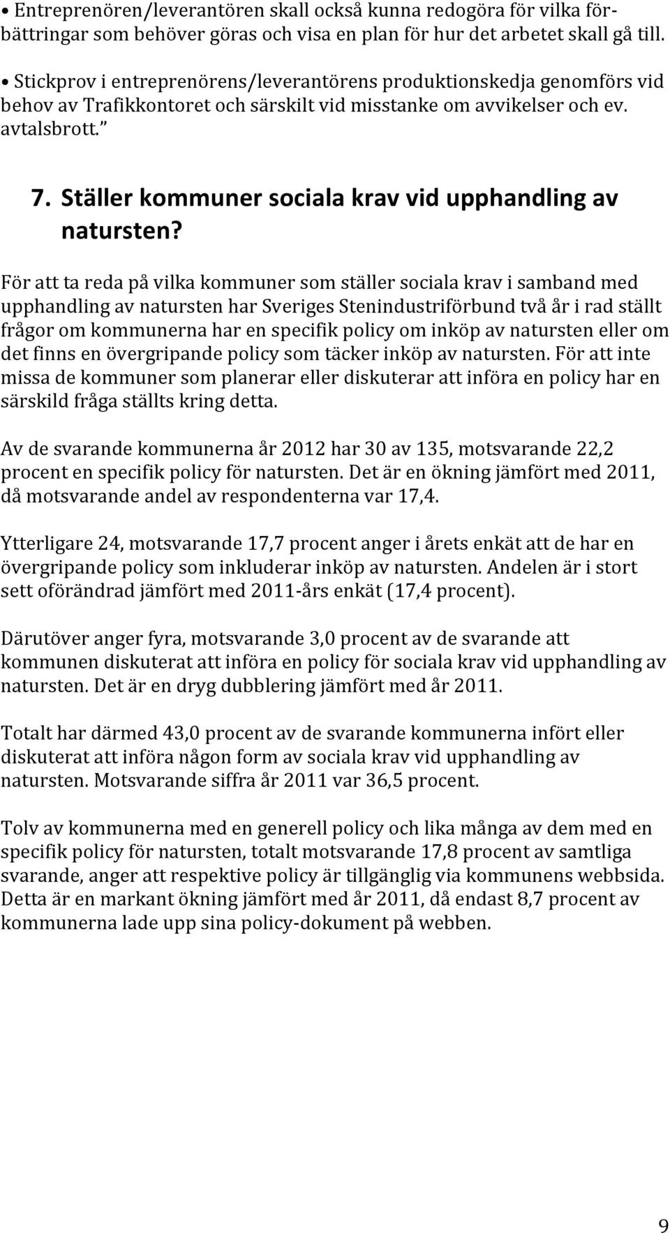 Ställer kommuner sociala krav vid upphandling av natursten?