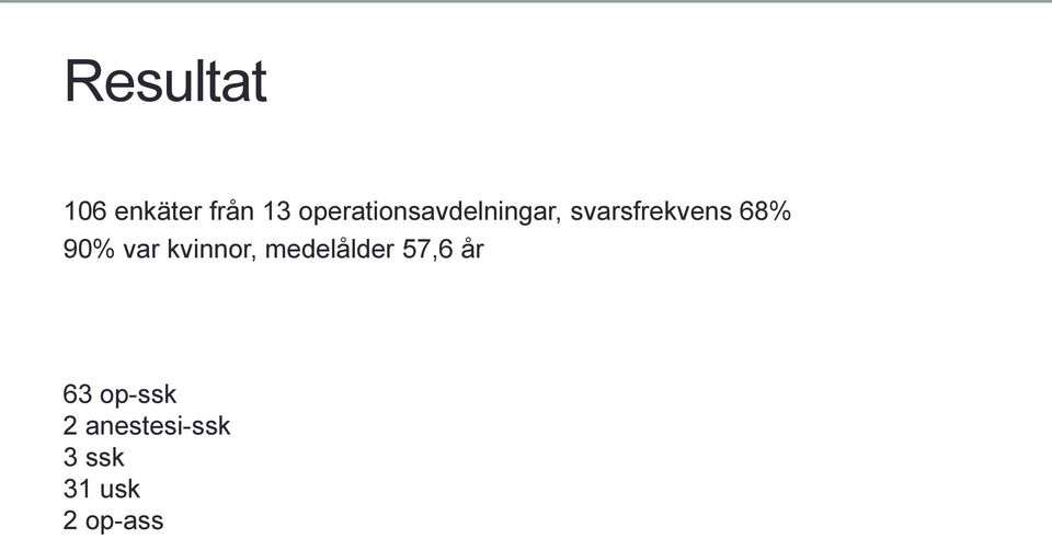 68% 90% var kvinnor, medelålder 57,6