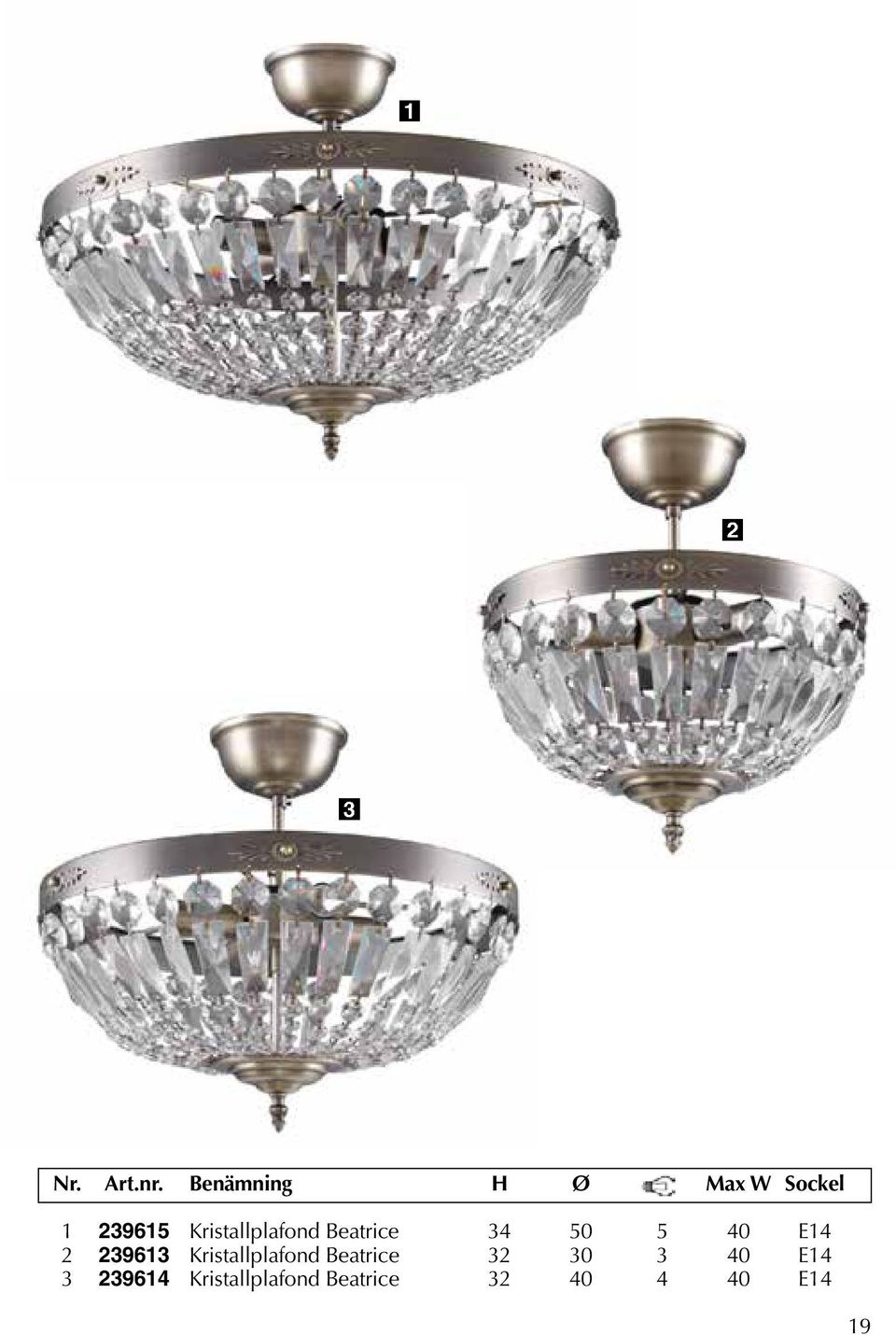 Kristallplafond Beatrice 4 50 5 40 E14