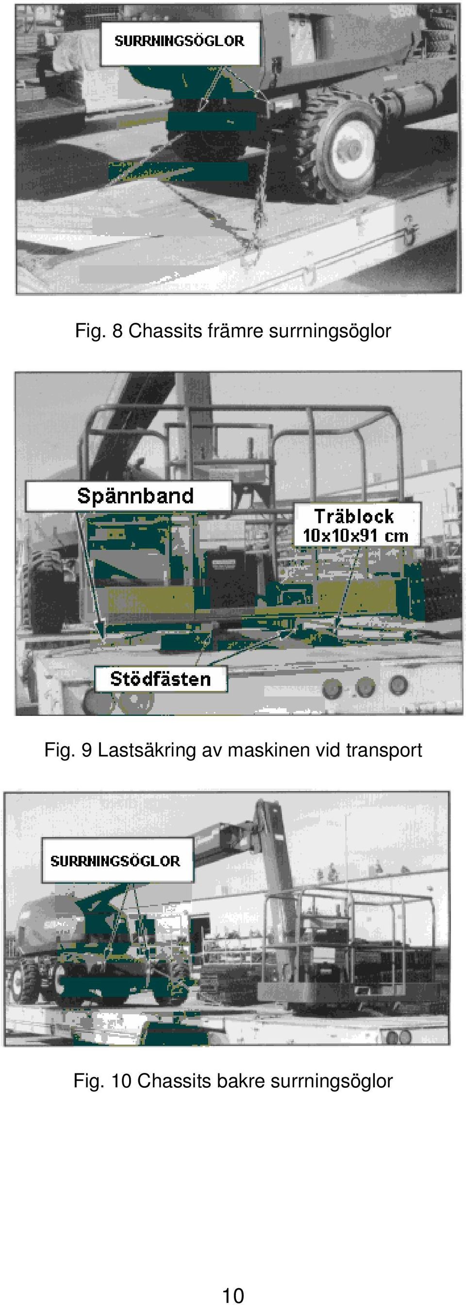 9 Lastsäkring av maskinen vid