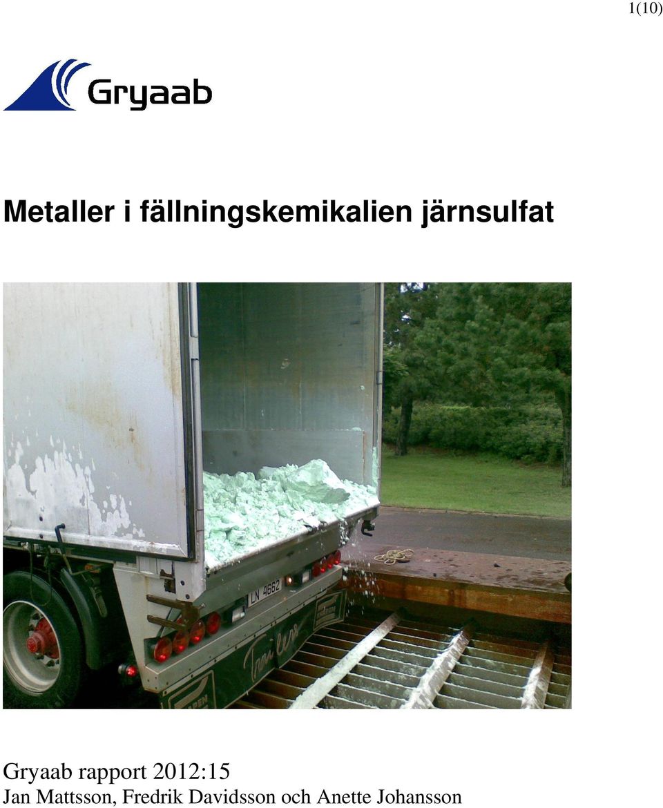 Gryaab rapport 2012:15 Jan