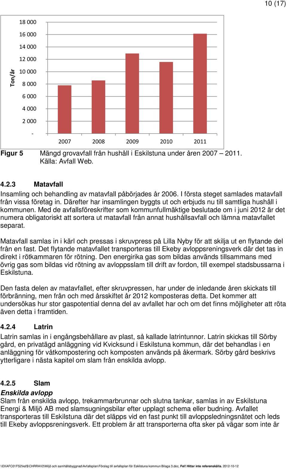 Med de avfallsföreskrifter som kommunfullmäktige beslutade om i juni 2012 är det numera obligatoriskt att sortera ut matavfall från annat hushållsavfall och lämna matavfallet separat.