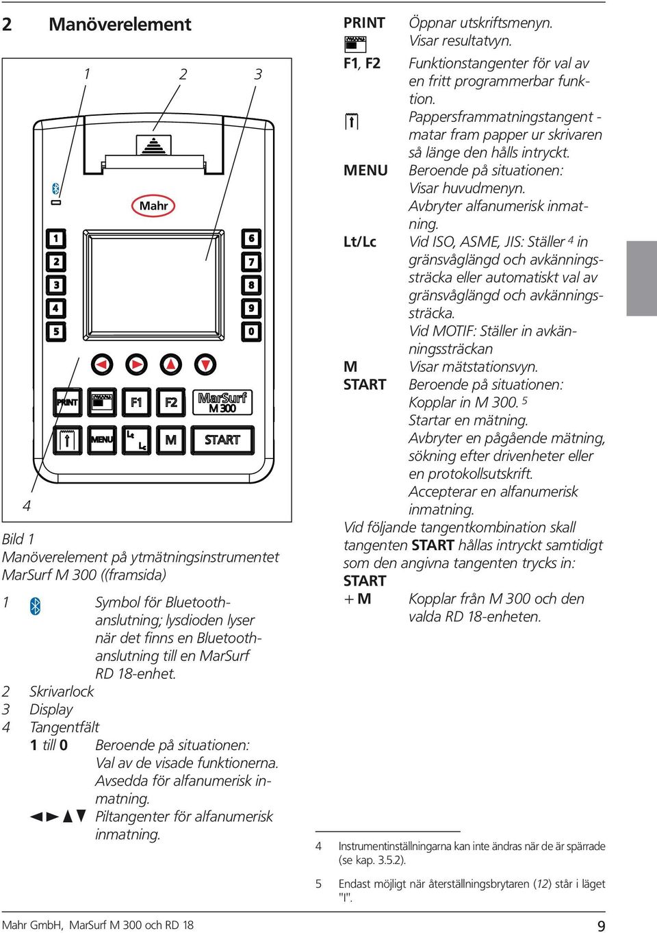 PRINT Öppnar utskrftsmenyn. Vsar resultatvyn. F1, F2 Funktonstangenter för val av en frtt programmerbar funkton. Pappersframmatnngstangent - matar fram papper ur skrvaren så länge den hålls ntryckt.