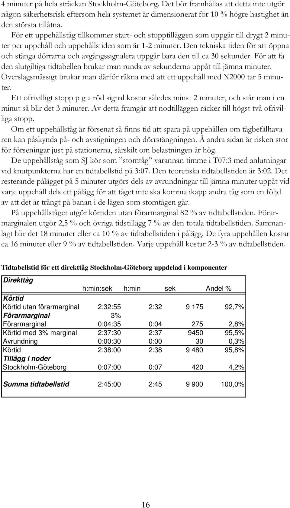 Den tekniska tiden för att öppna och stänga dörrarna och avgångssignalera uppgår bara den till ca 30 sekunder.