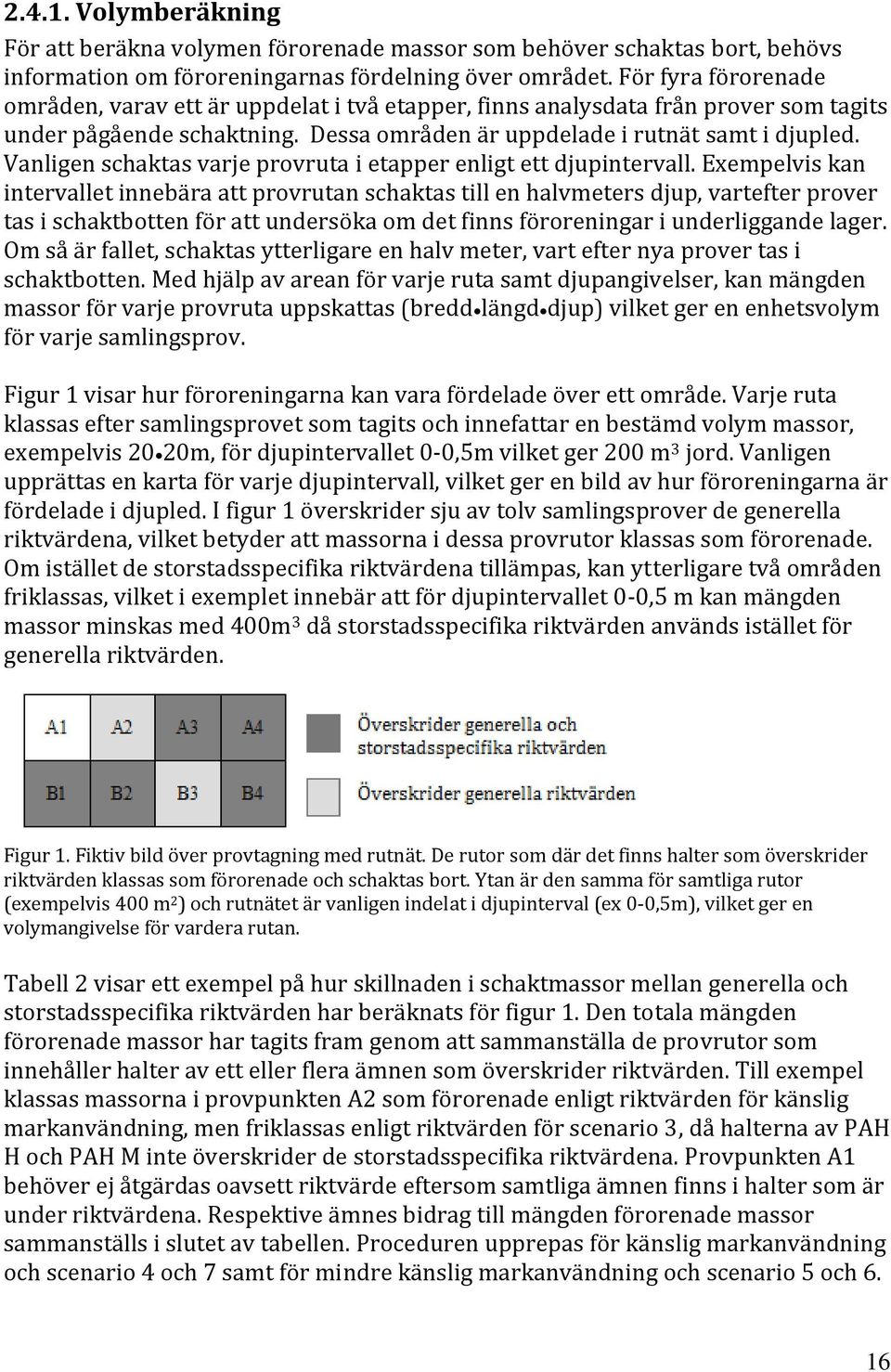 Vanligen schaktas varje provruta i etapper enligt ett djupintervall.