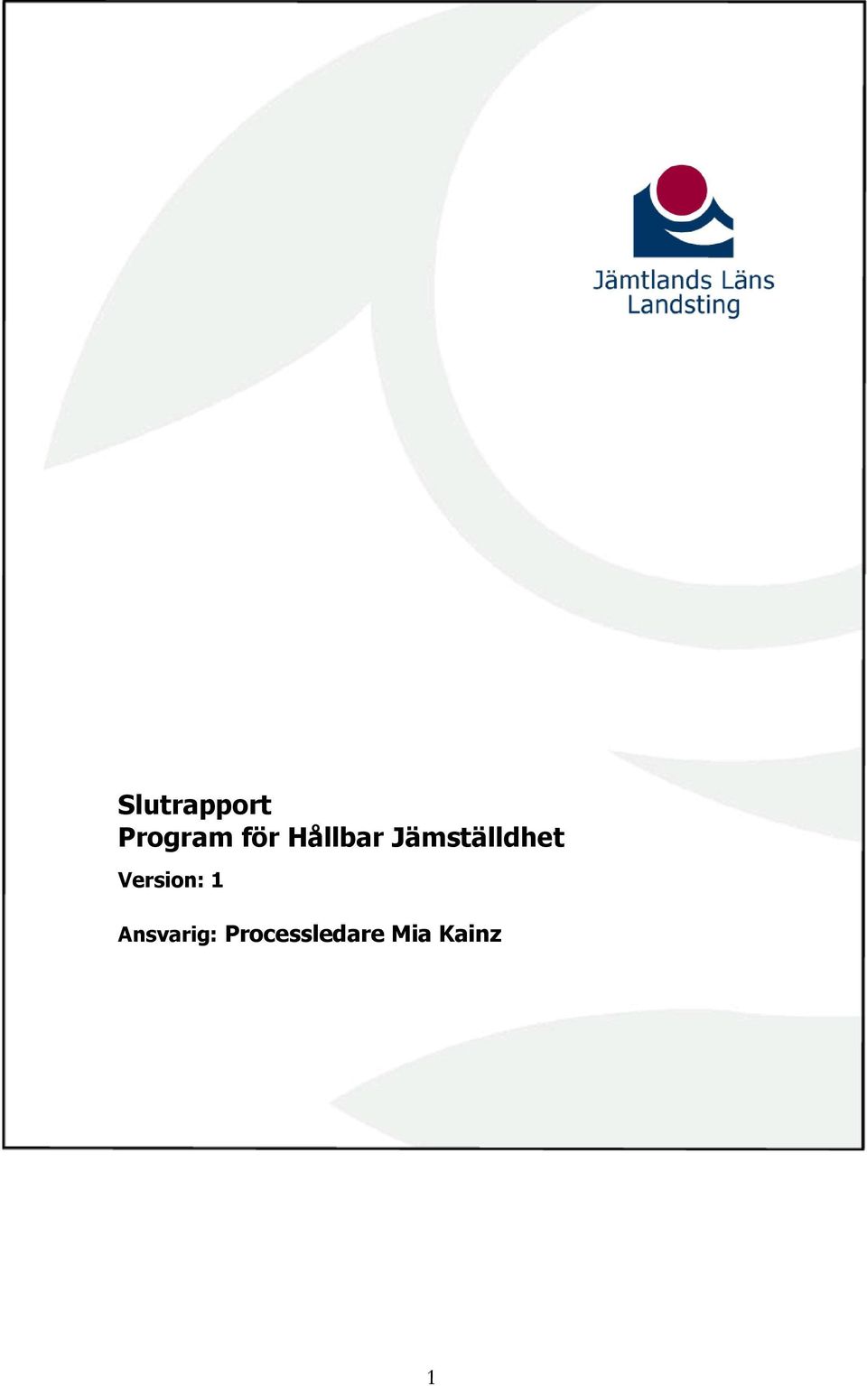 Jämställdhet Version: