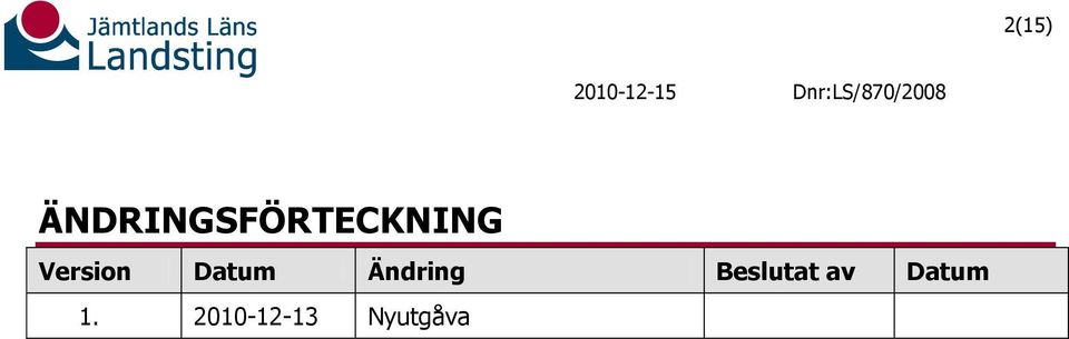 Version Datum Ändring