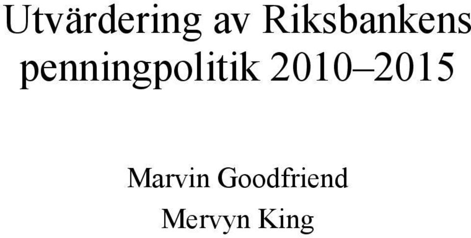 penningpolitik 2010