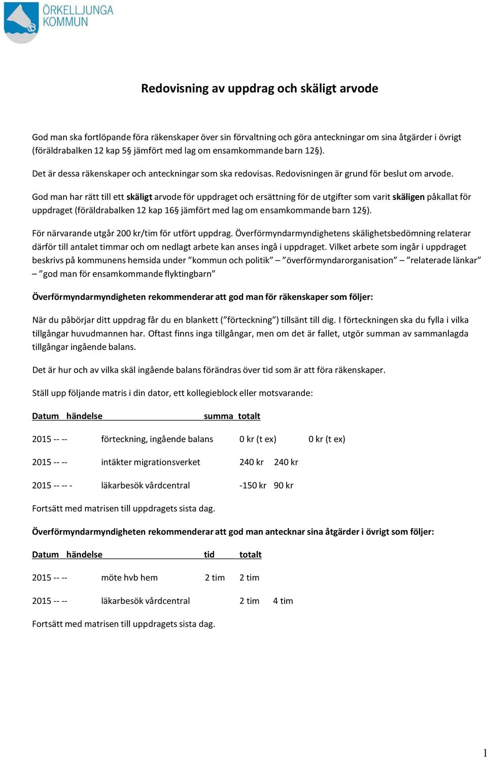 God man har rätt till ett skäligt arvode för uppdraget och ersättning för de utgifter som varit skäligen påkallat för uppdraget (föräldrabalken 12 kap 16 jämfört med lag om ensamkommande barn 12 ).