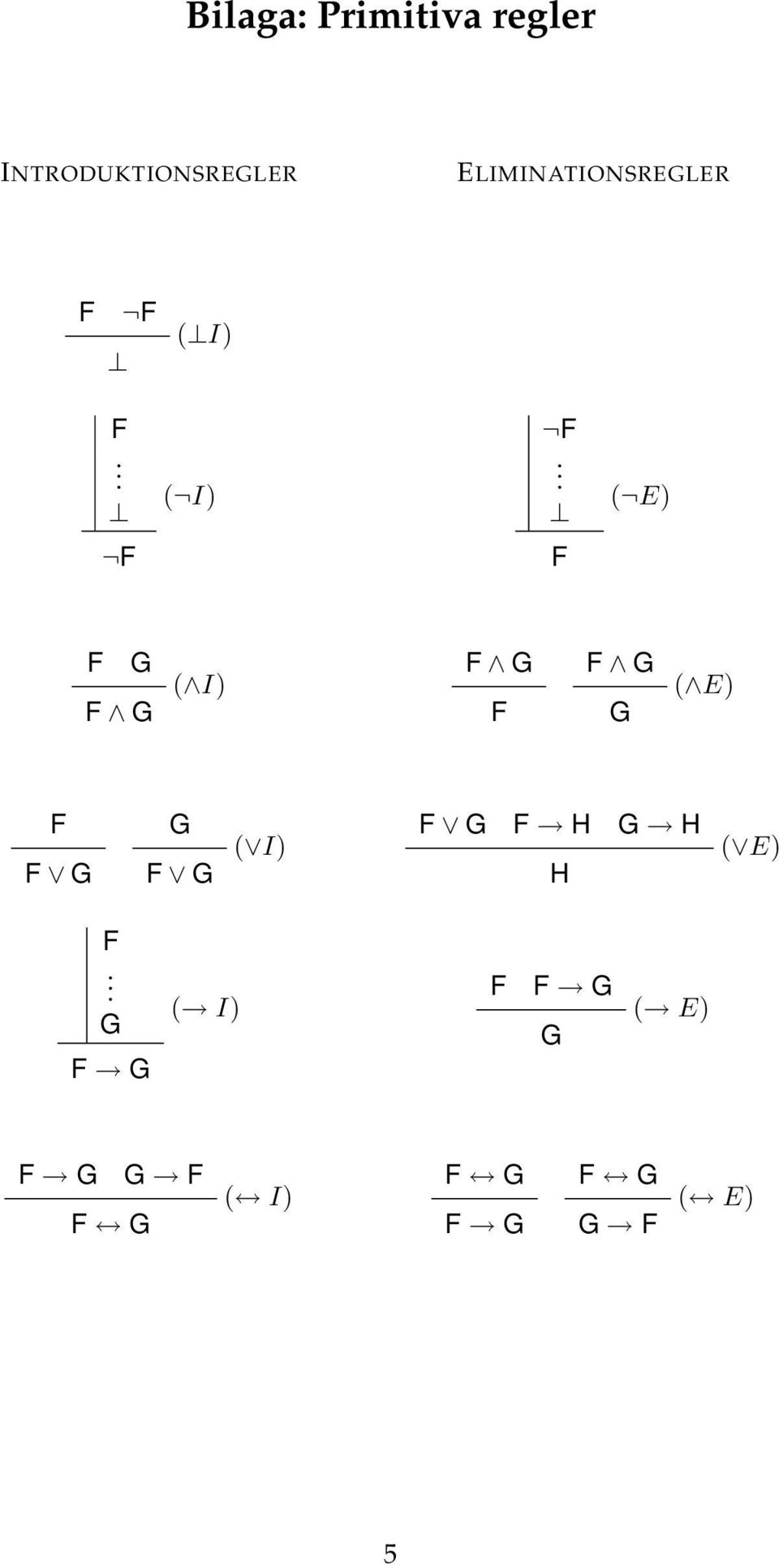 ELIMINATIONSRELER (I) ( I) (