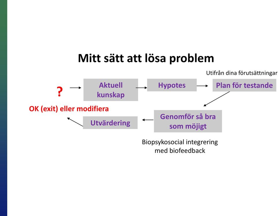 Genomför så bra som möjigt Biopsykosocial