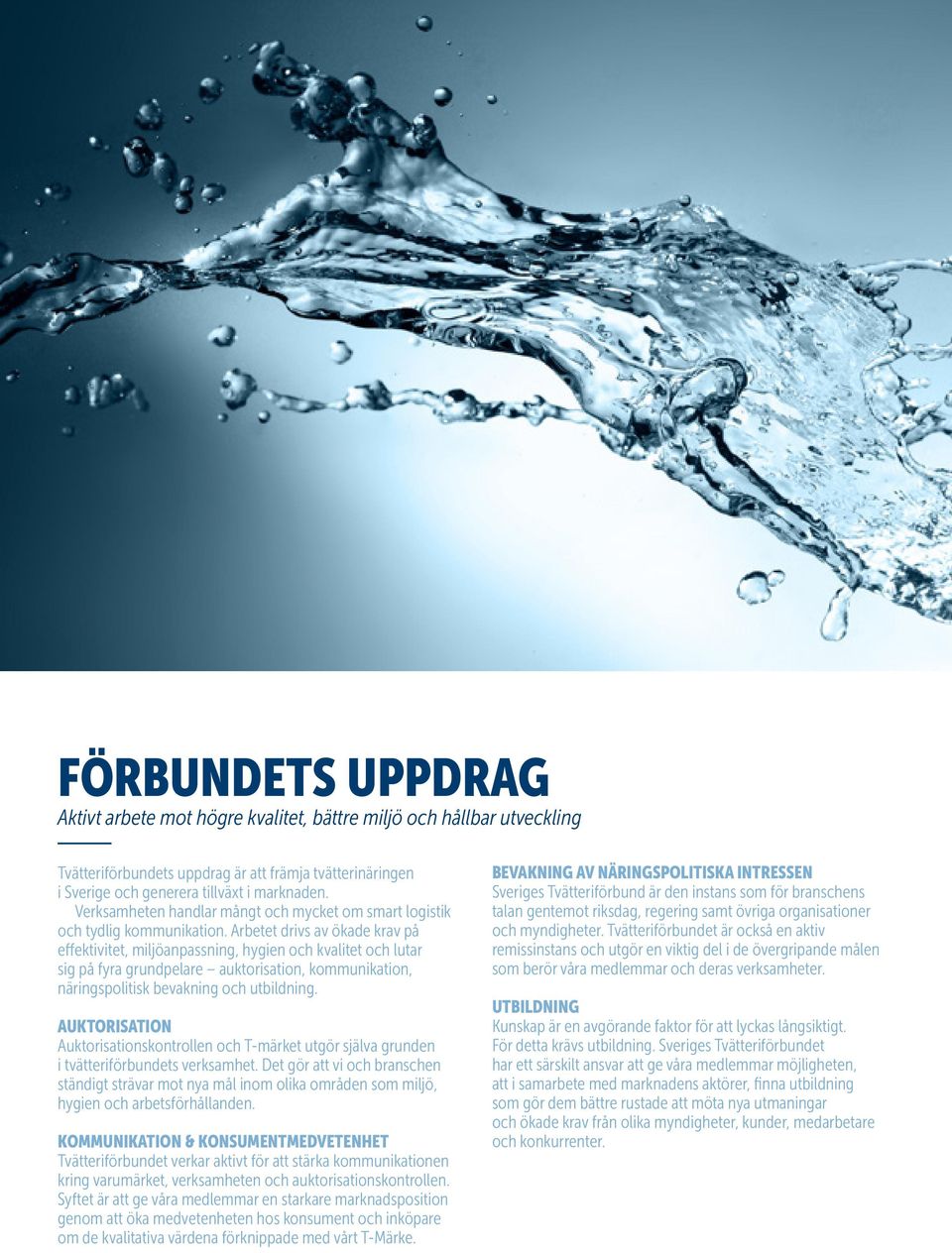 Arbetet drivs av ökade krav på effektivitet, miljöanpassning, hygien och kvalitet och lutar sig på fyra grundpelare auktorisation, kommunikation, näringspolitisk bevakning och utbildning.