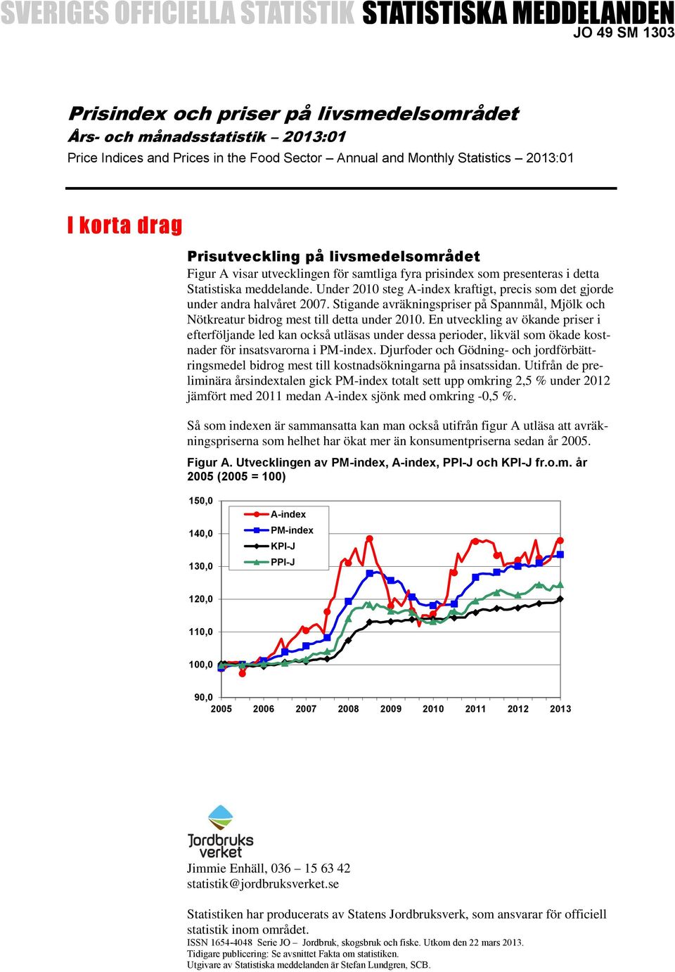 Under 2010 steg A-index kraftigt, precis som det gjorde under andra halvåret 2007. Stigande avräkningspriser på Spannmål, Mjölk och Nötkreatur bidrog mest till detta under 2010.