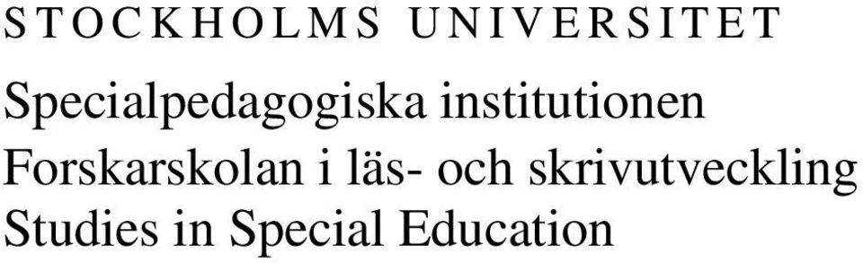 institutionen Forskarskolan i läs-