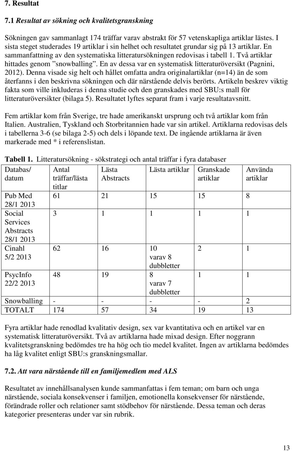 Två artiklar hittades genom snowballing. En av dessa var en systematisk litteraturöversikt (Pagnini, 2012).