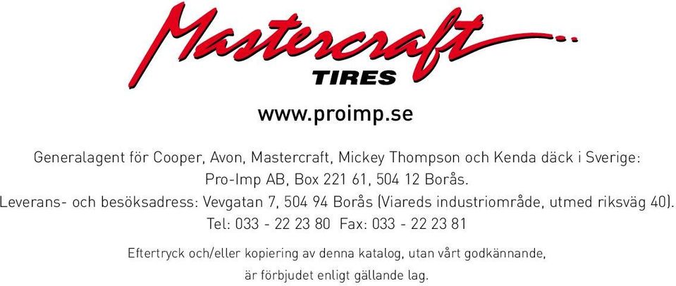 Pro-Imp AB, Box 221 61, 504 12 Borås.