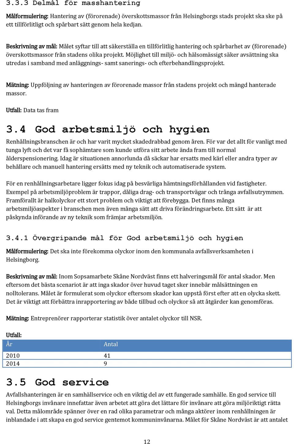 Möjlighet till miljö- och hälsomässigt säker avsättning ska utredas i samband med anläggnings- samt sanerings- och efterbehandlingsprojekt.